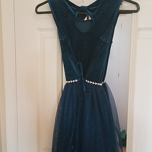 Sparkling teal dress - Picture 3 of 4